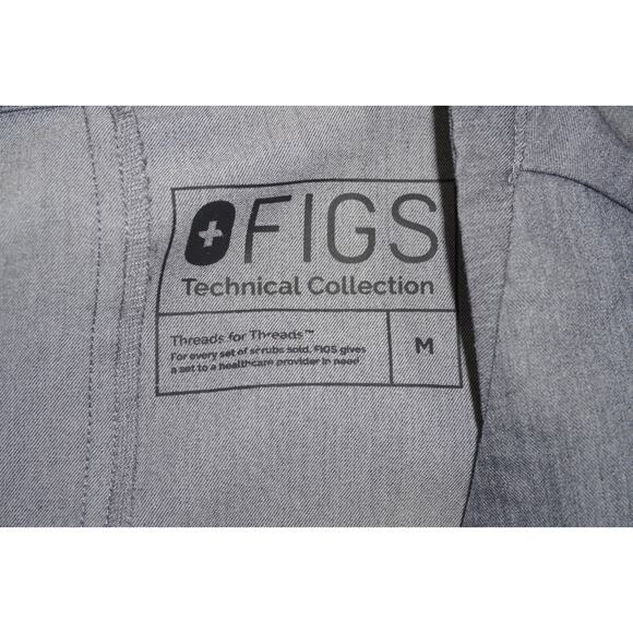 FIGS Technical Collection Scrub Set Gray V-Neck Top Pants Size M Medical Uniform - Picture 5 of 11
